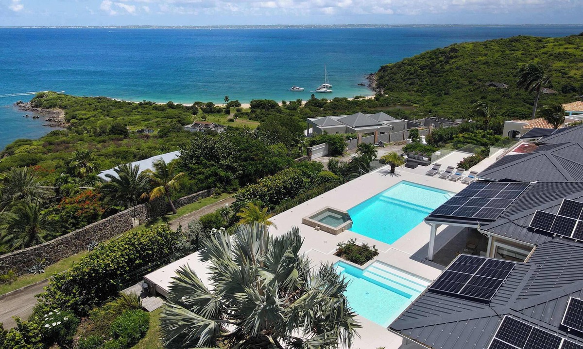 Grand Case Villa | Villa Dreamin Blue | Spectacular Caribbean Views Above Happy Bay