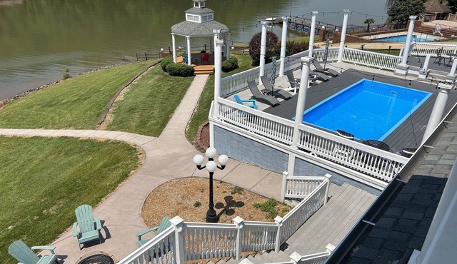 7 Bed Lakefront Villa with a Pool and Pontoon boat available for rent! in Charlotte