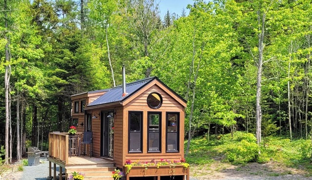Private Brook-Side Tiny House in the Woods with Gazebo in Saint John