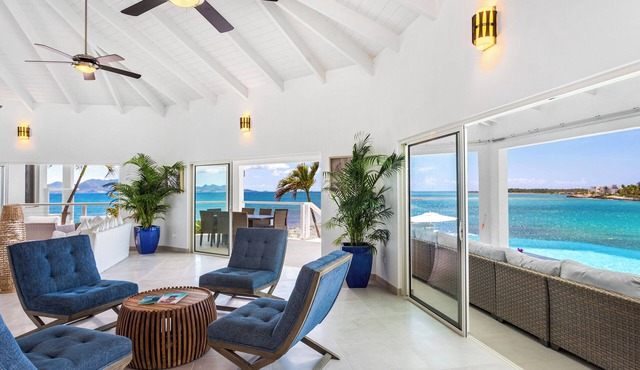 Stunning 6 bedroom waterfront villa with wooden dock in Little harbour